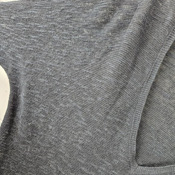 Eileen Fisher Sweater Top Womens L Linen Cotton Blend V Neck Short Sleeve Staple - Picture 9 of 11